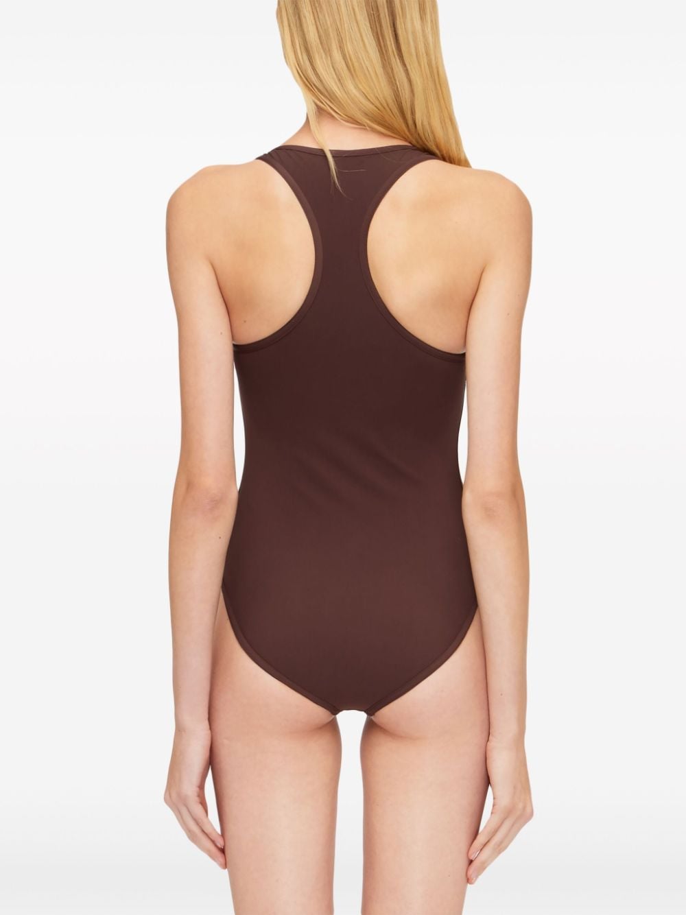 Shop Ferragamo Ring-embellished Swimsuit In Brown