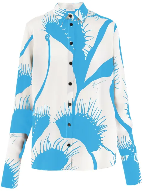 Ferragamo camisa de seda con estampado Venus