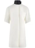Ferragamo faux-leather collar shirt - White