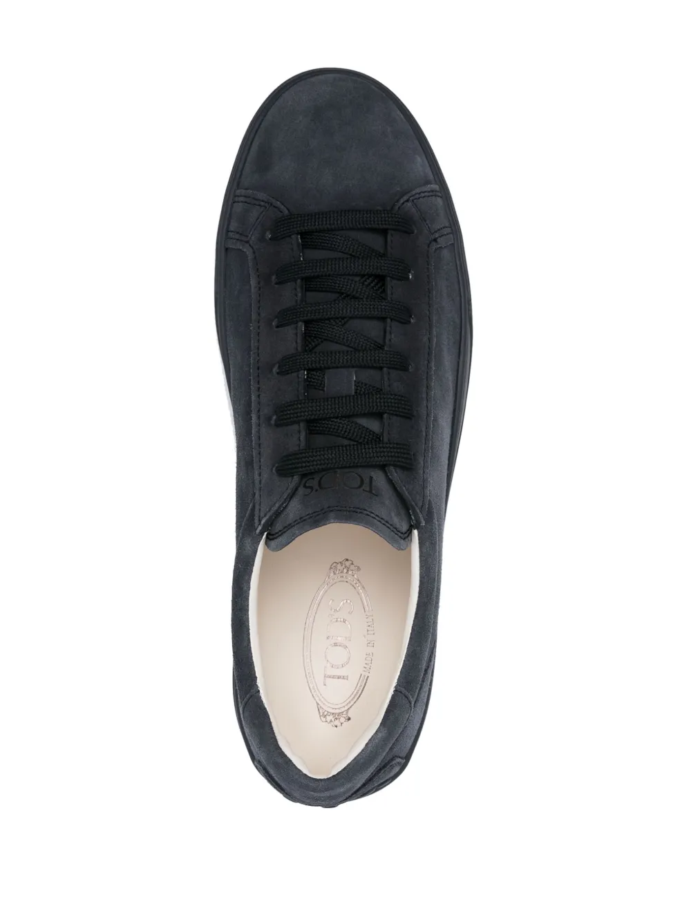 Shop Tod's Logo-print Suede Sneakers In Blue