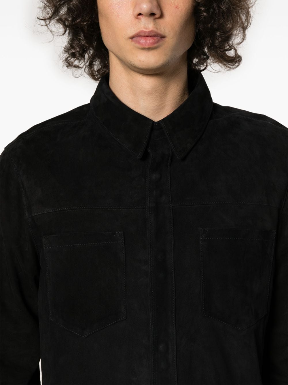 Shop Giorgio Brato Long-sleeve Suede Shirt In Black