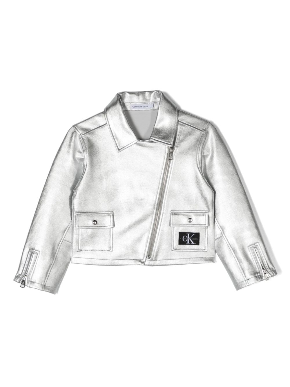 Calvin Klein Kids' Silver Jacket For Girl With Logo
