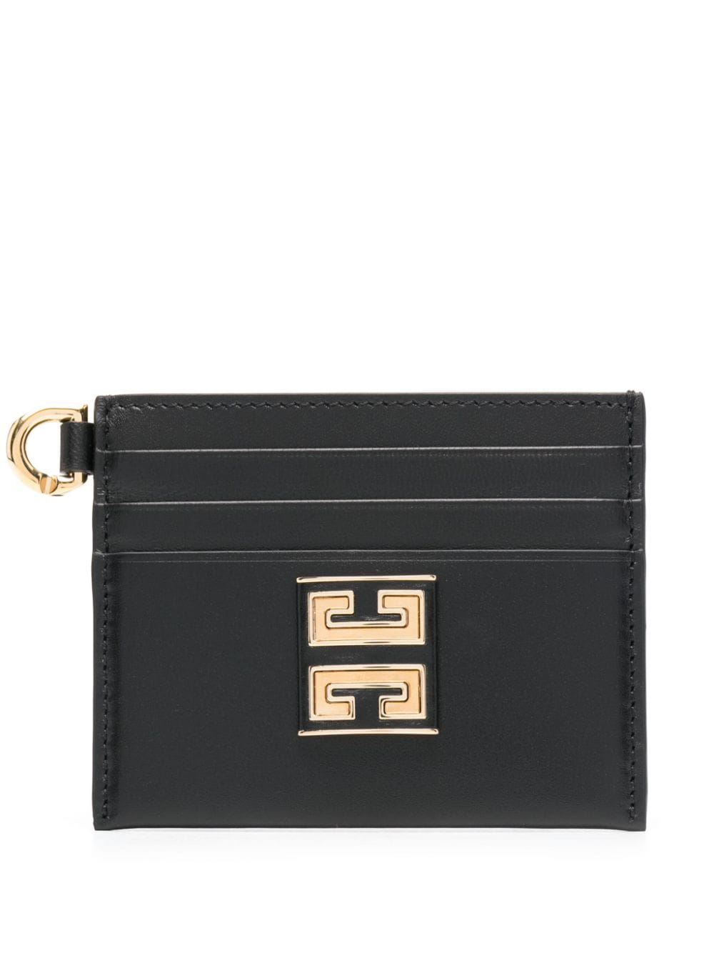 Shop Givenchy 4g-plaque Leather Cardholder In Black
