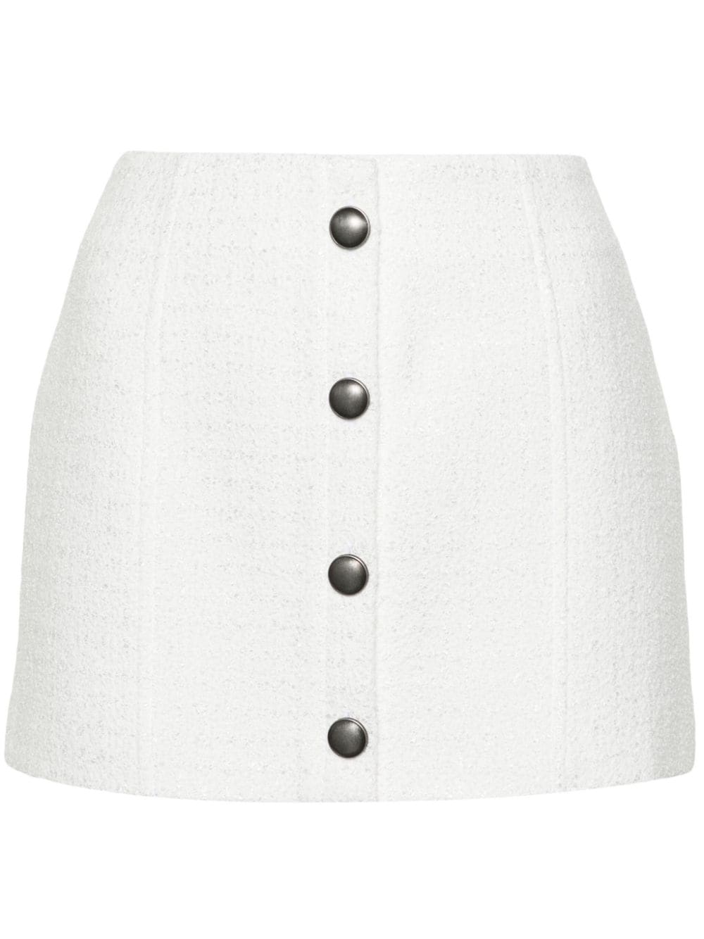 Alessandra Rich Tweed A-line Miniskirt In White