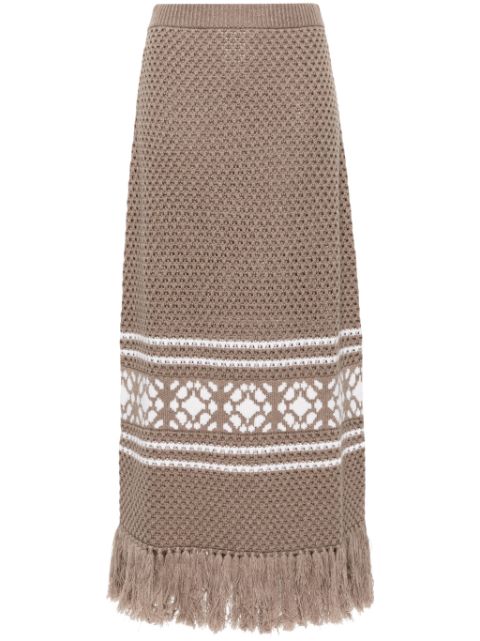 Max Mara intarsia-knit A-line maxi skirt