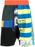 Amen patchwork-design track shorts - Multicolour