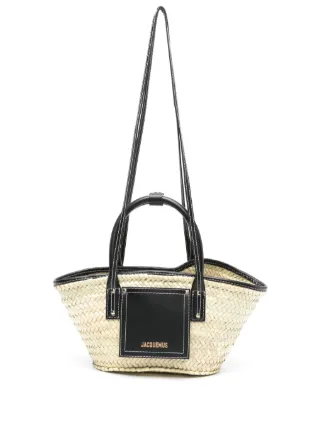JACQUEMUS ラフィア　ミニ　バッグ　ショルダー Jacquemus The Small Soli ラフィアバッグ | ニュートラル | FARFETCH JP
