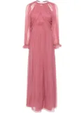 Alberta Ferretti pleated silk maxi dress - Pink