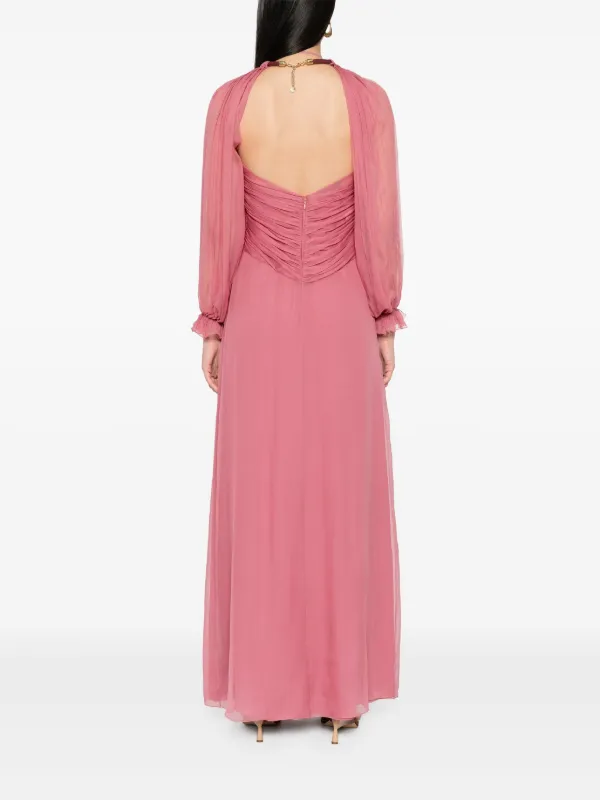 ワンピース A FERRETTI Women Dresses 040416360187 Pink Alberta Ferretti Pleated Silk Maxi Dress | Pink | FARFETCH HK