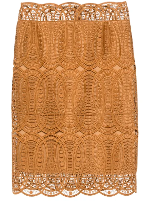 Alberta Ferretti falda midi con diseño calado