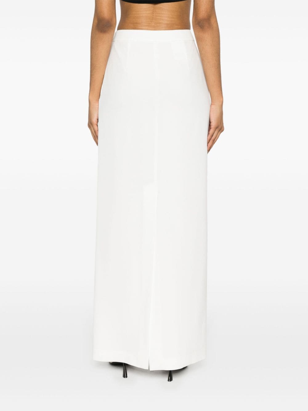 Shop Alberta Ferretti High-waist Dart-detail Skirt In White