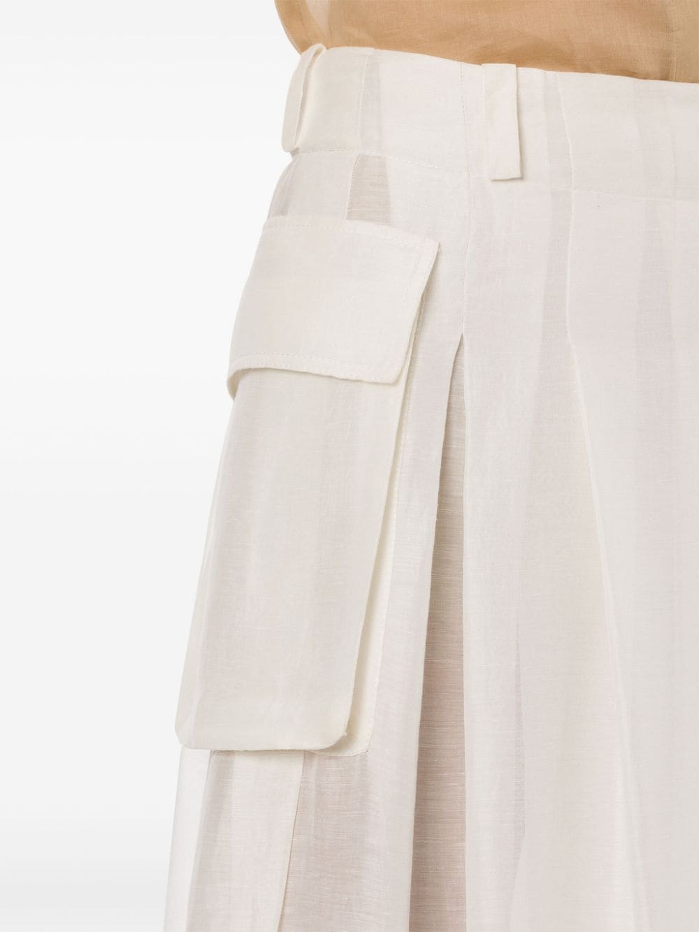 Shop Alberta Ferretti High-waist Cargo Skirt In White