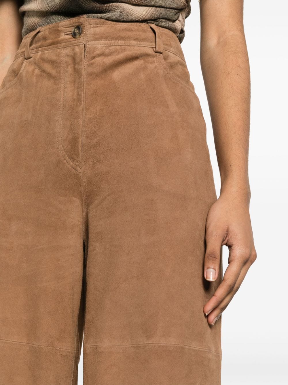 Shop Alberta Ferretti High-waist Wide-leg Trousers In Brown
