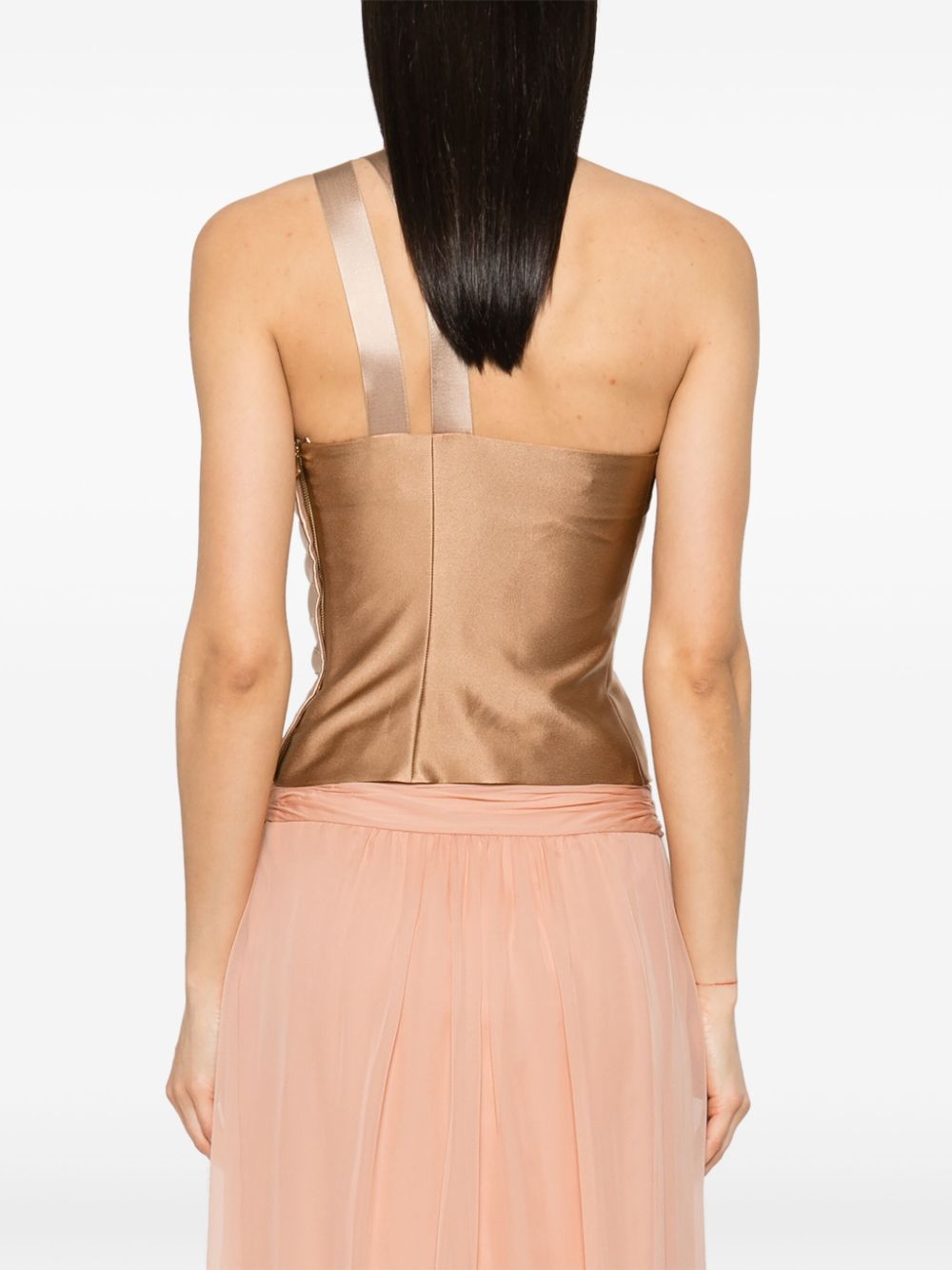 Shop Alberta Ferretti Cut Out-detail Top In 中性色