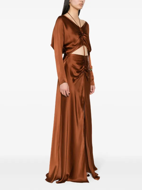 【関税込み】A FERRETTI Satin dress Satin dress with plissé Cocktail | Alberta Ferretti