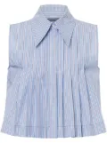 Alberta Ferretti striped cropped top - Blue