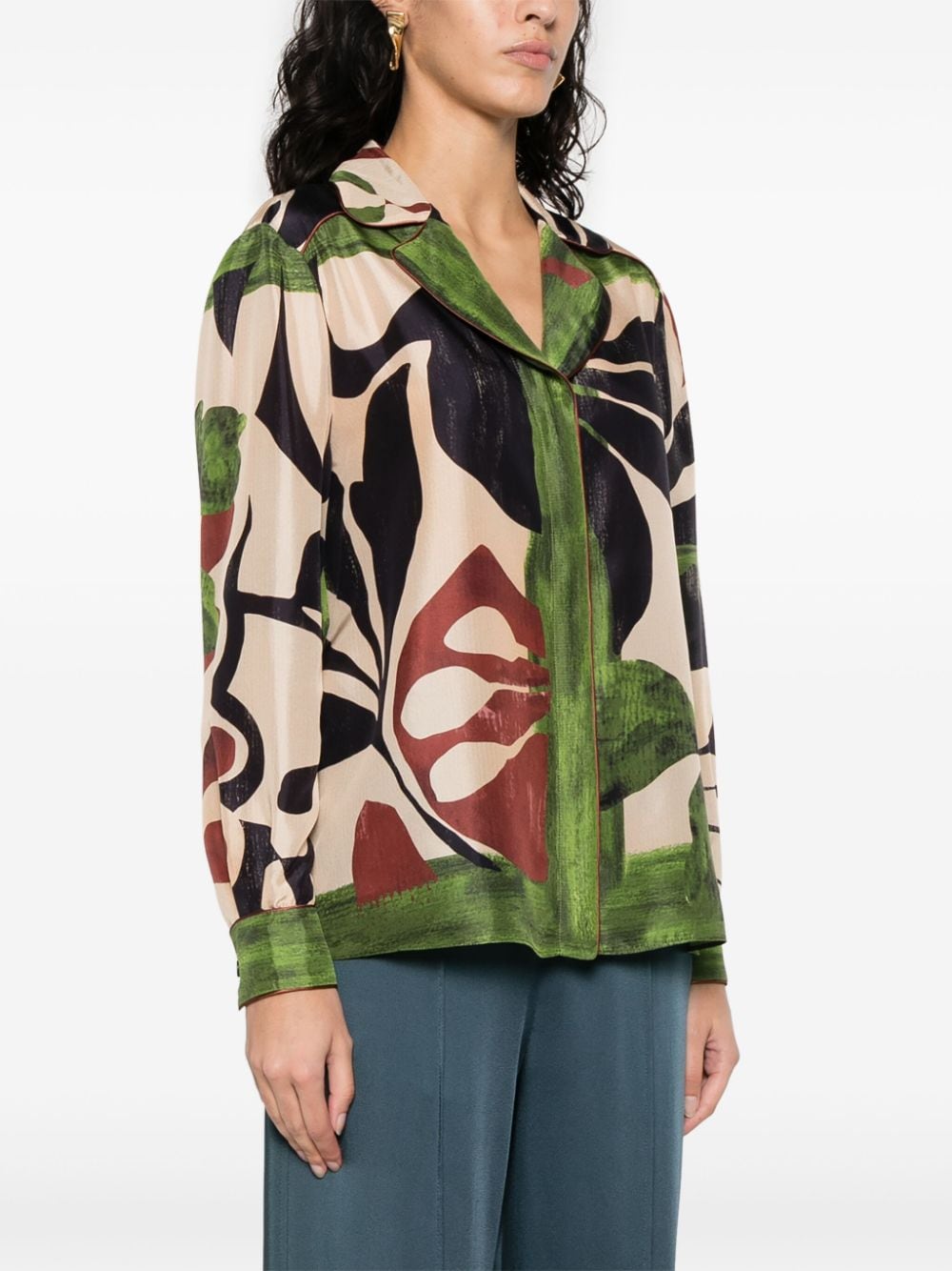 Alberta Ferretti Overhemd met abstracte print Groen
