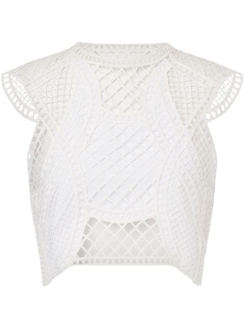 Alberta Ferretti macramé cropped top