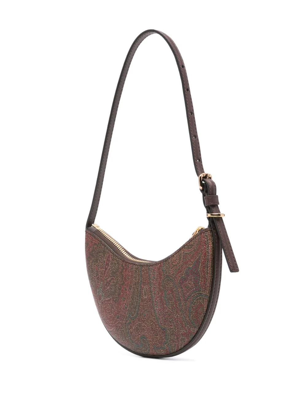 Shop Etro Mini Essential Leather Shoulder Bag In Brown