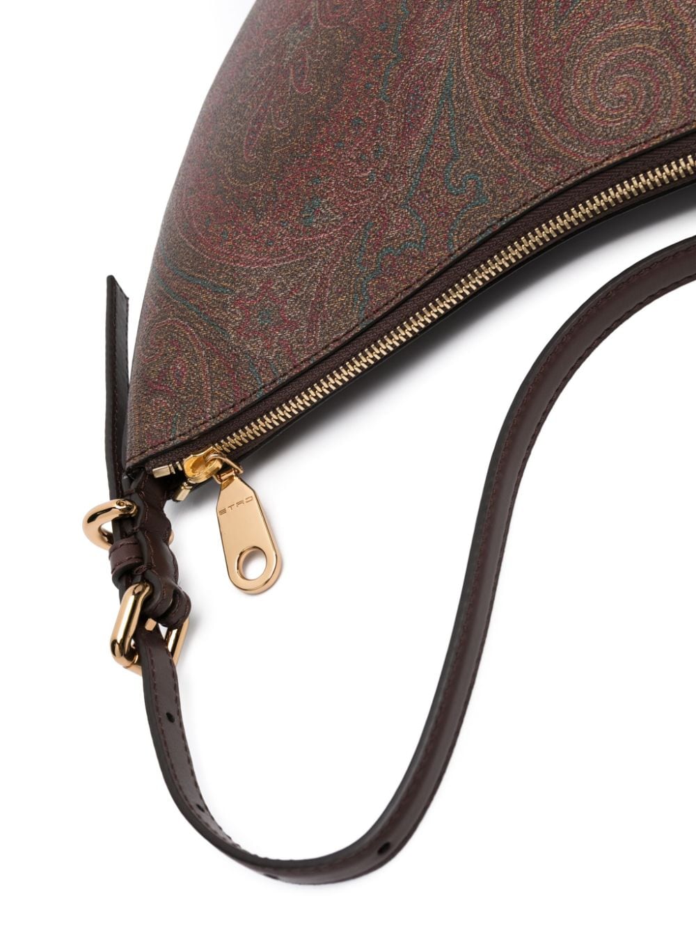 Shop Etro Large Essential Leather Shoulder Bag In Brown