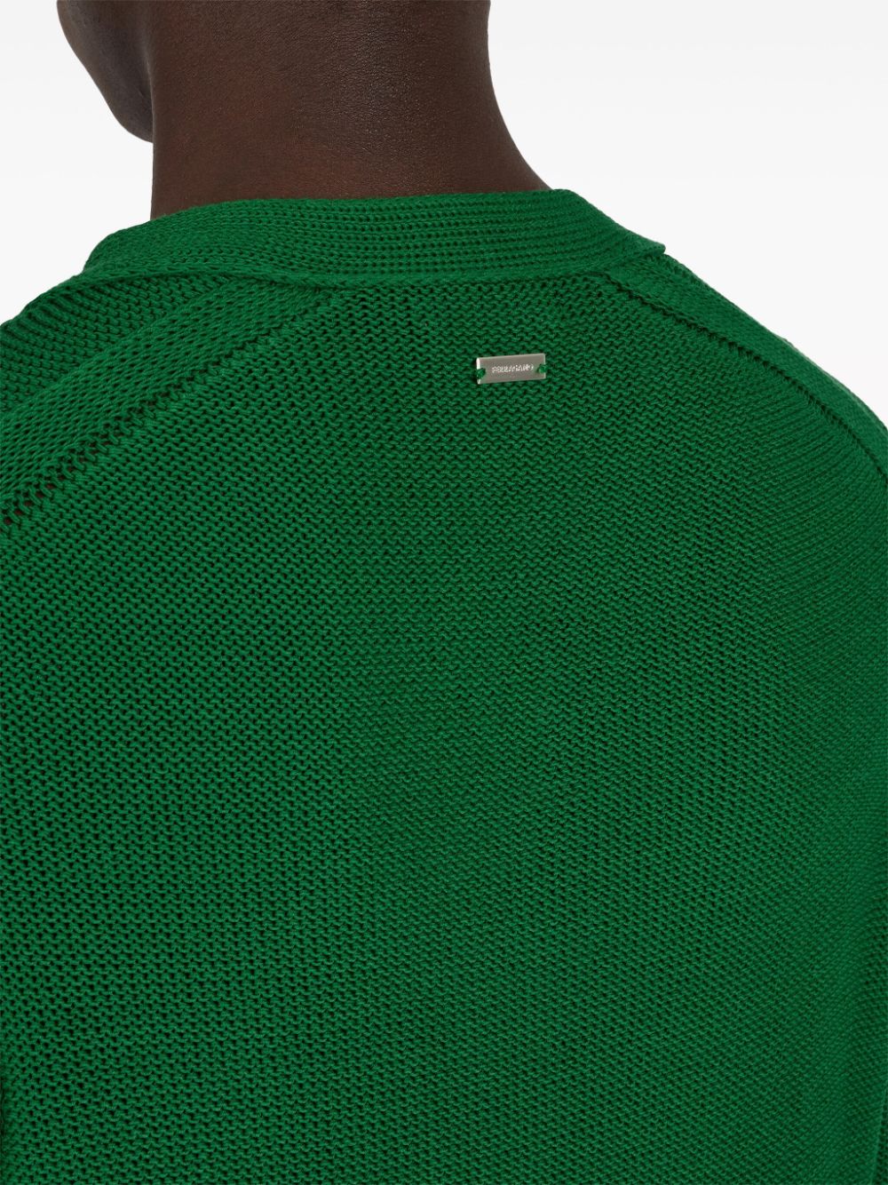 Shop Ferragamo V-neck Cotton-blend Jumper In Green