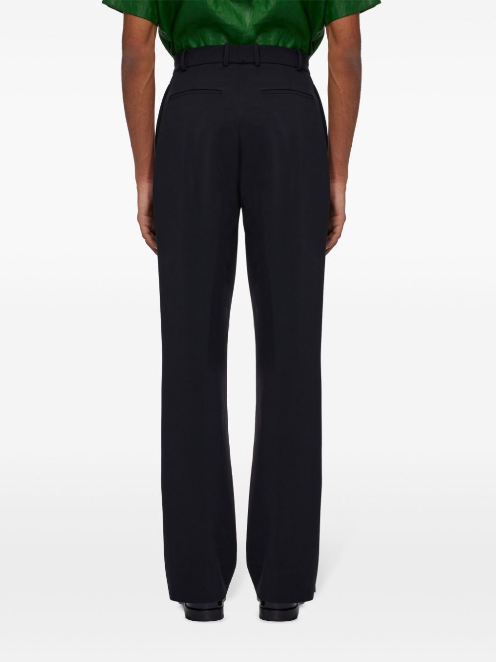 Shop Ferragamo Straight-leg Cotton Trousers In Black