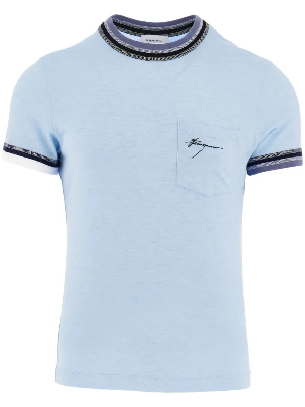 Ferragamo stripe-tipping Jersey T-shirt Blue FARFETCH OM