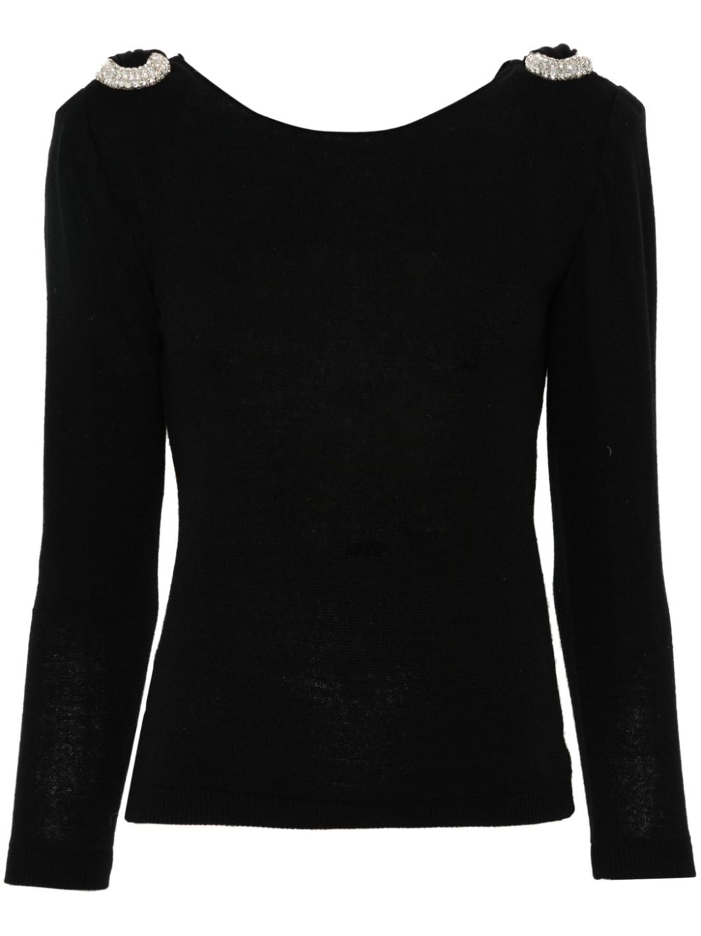 Pre-owned Valentino 1980s Fine-knit Wool Jumper In Black