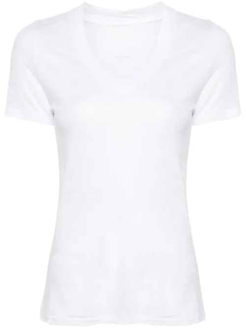 T-shirt en lin à col v - 120% Lino - Modalova