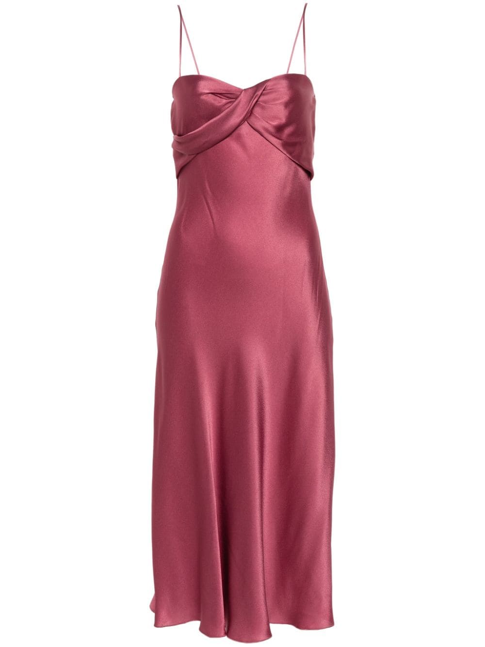 Alberta Ferretti Satijnen midi-jurk Roze