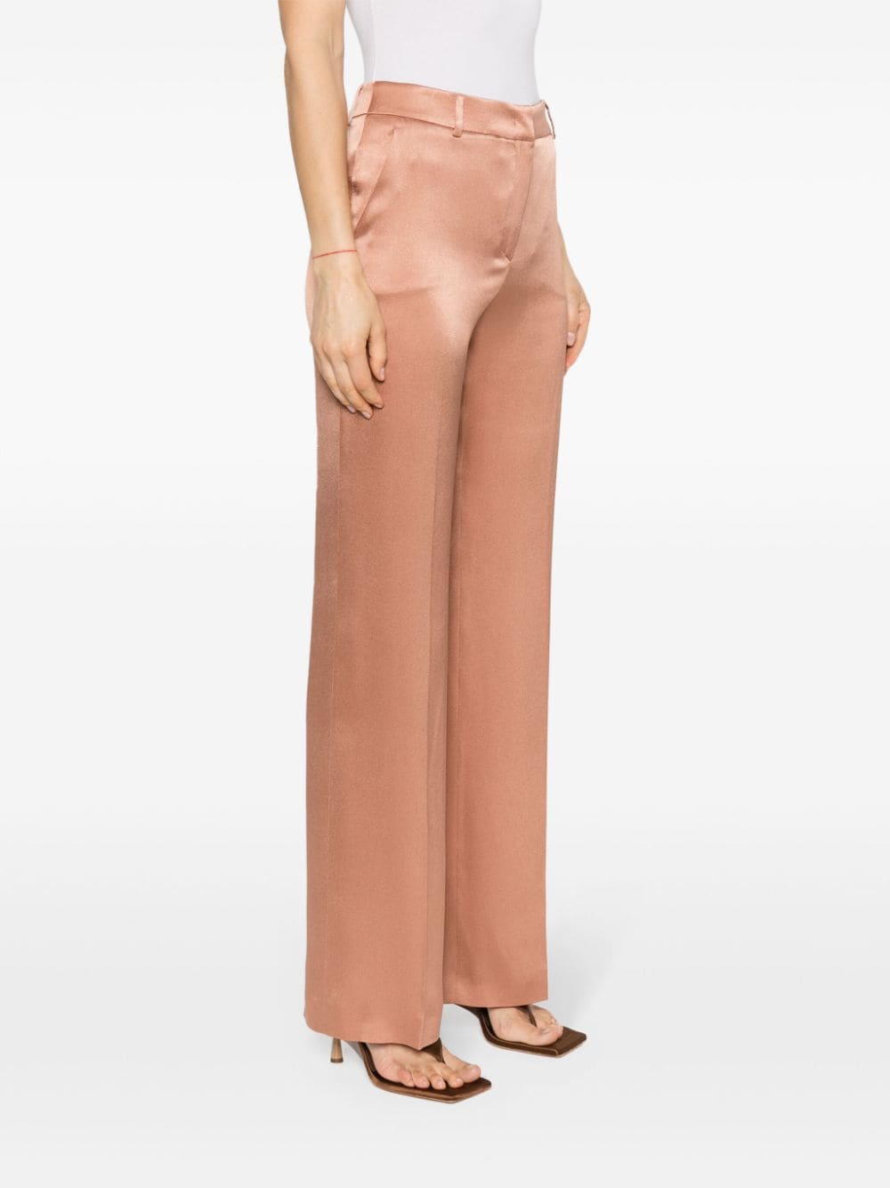 Shop Alberta Ferretti Pressed-crease Trousers In Pink