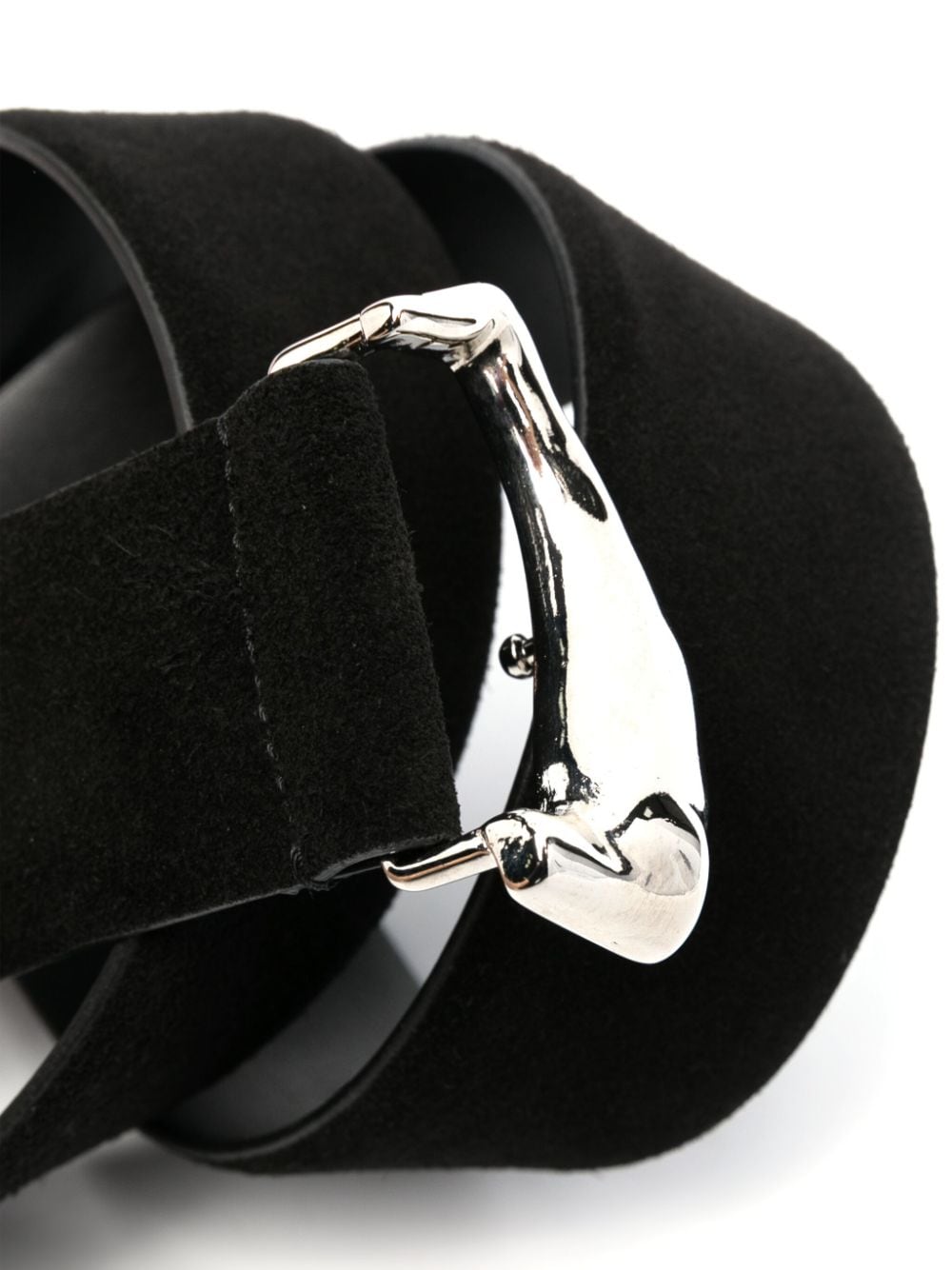 Shop Alberta Ferretti Suede Leather Belt In Black