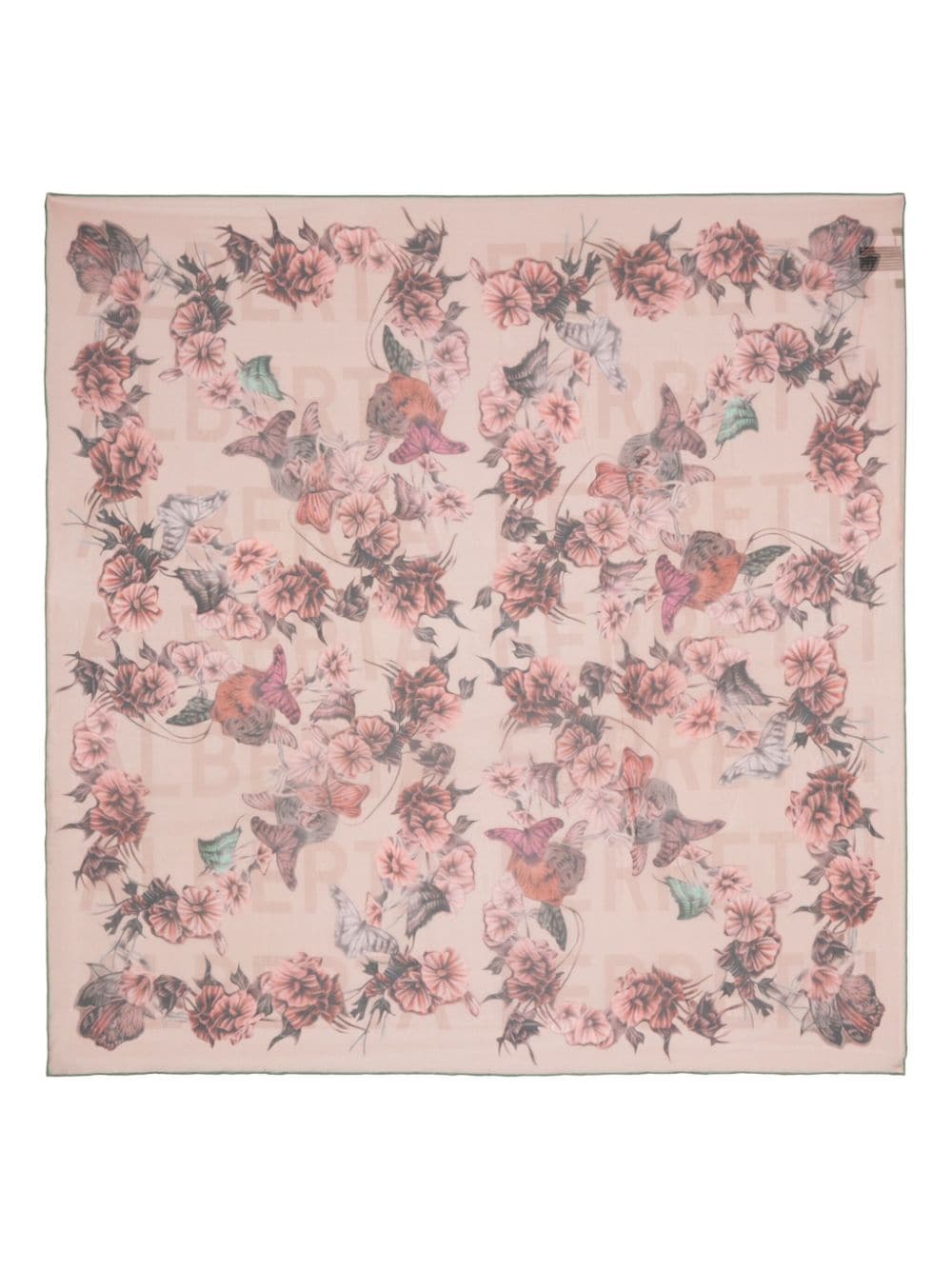 Alberta Ferretti Floral-print Silk Scarf In Pink