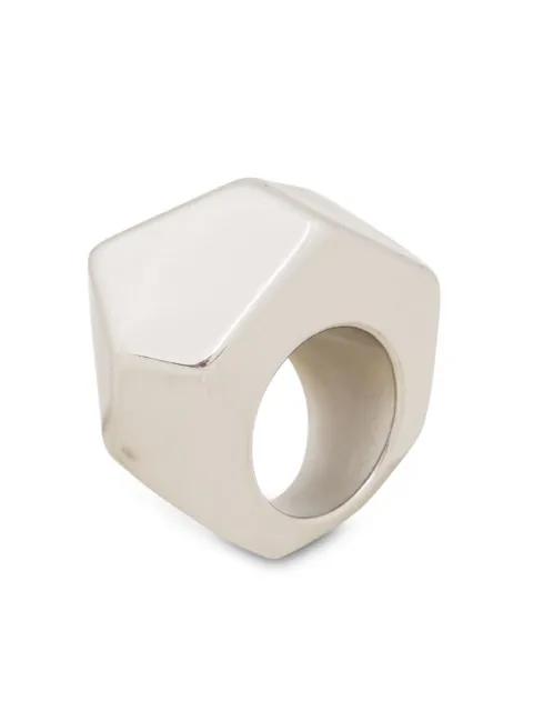 Alberta Ferretti faceted metallic ring