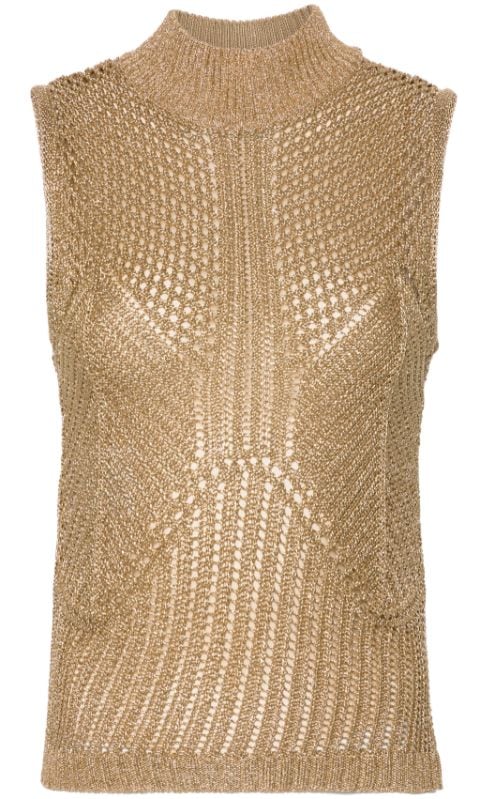 Alberta Ferretti metallic-effect knitted top