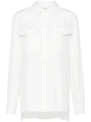 Haut Femme Alberta Ferretti Manches Longues Cloche Imprimé Soie - Taille 6 - Occasion Très Bon état