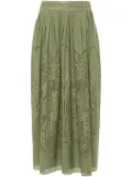 Alberta Ferretti cut-out detail poplin midi skirt - Green