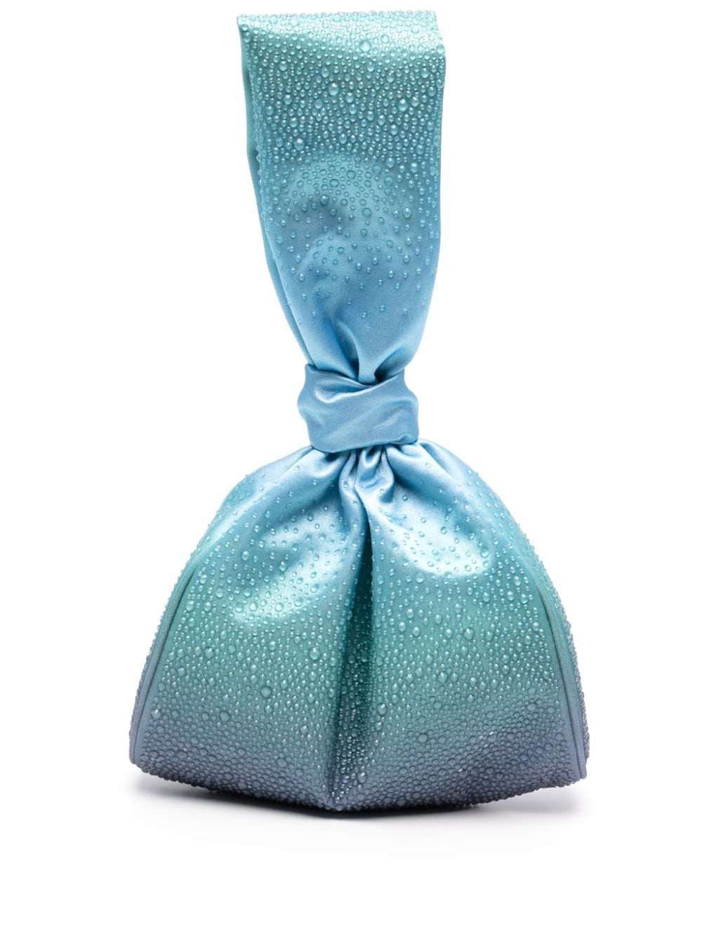 Alberta Ferretti Rhinestone-embellished Satin Clutch Bag In Blue