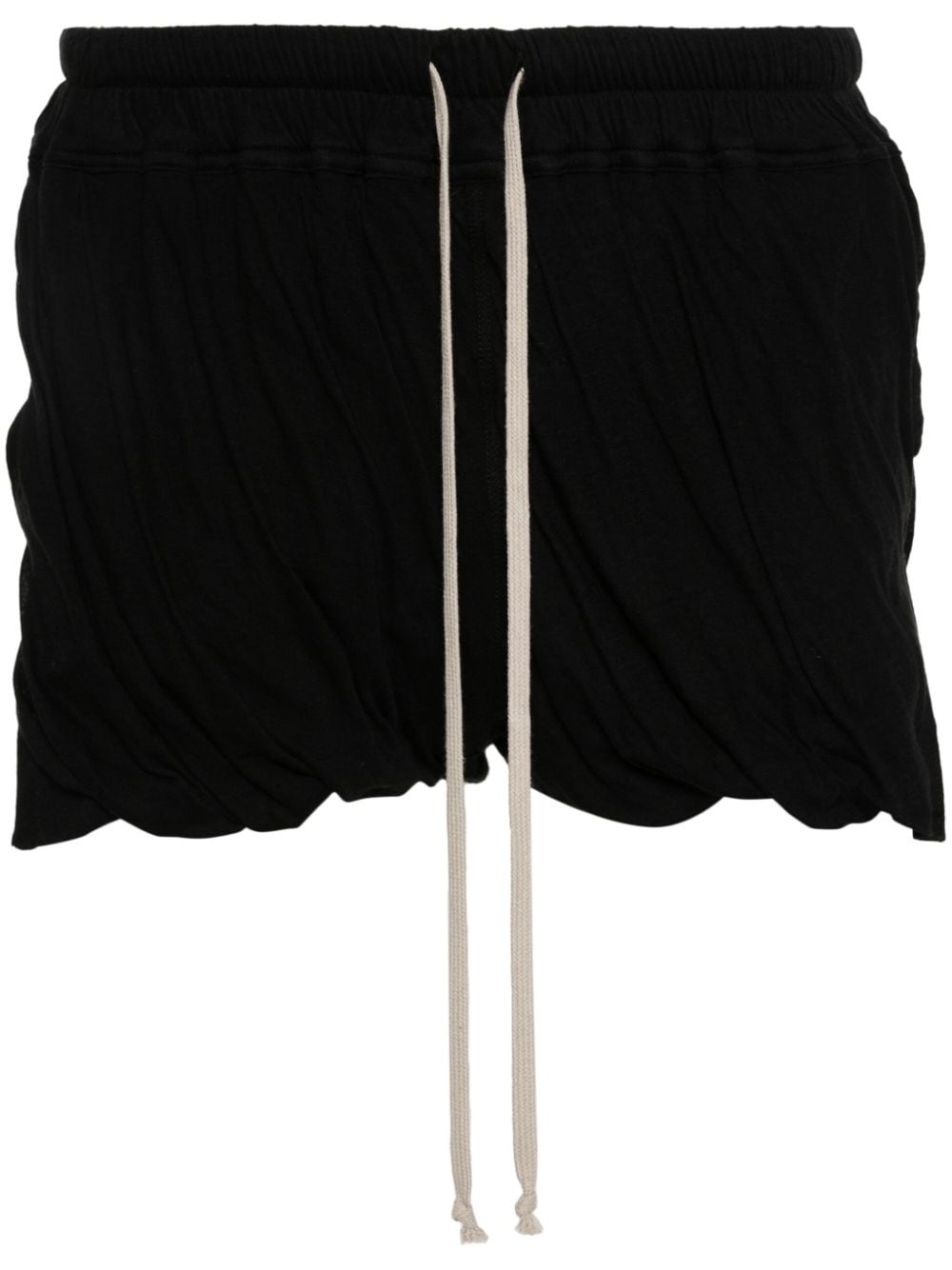Rick Owens Double-layer Cotton Shorts In Black