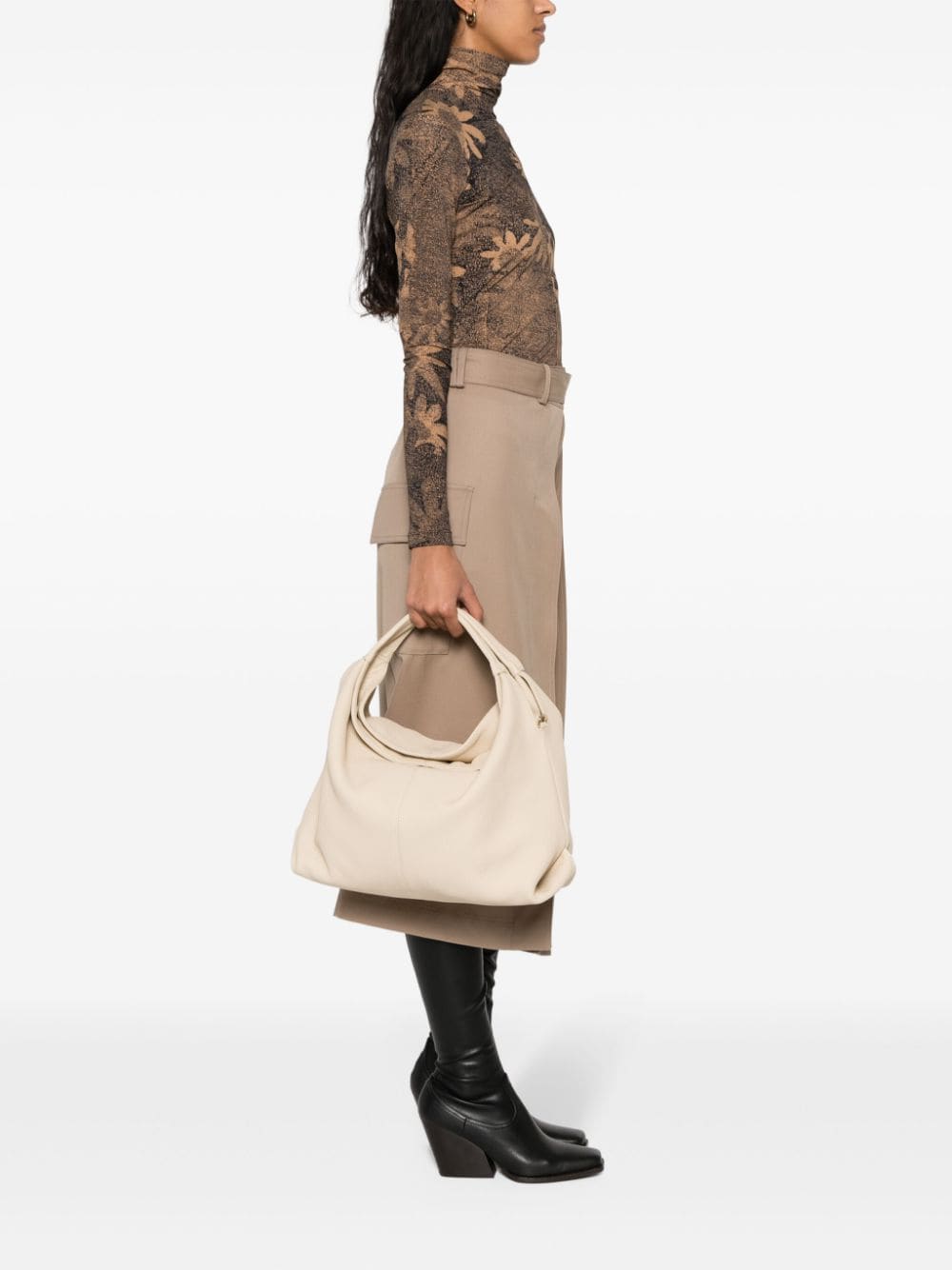 Manu Atelier Gala bewerkte shopper - Beige