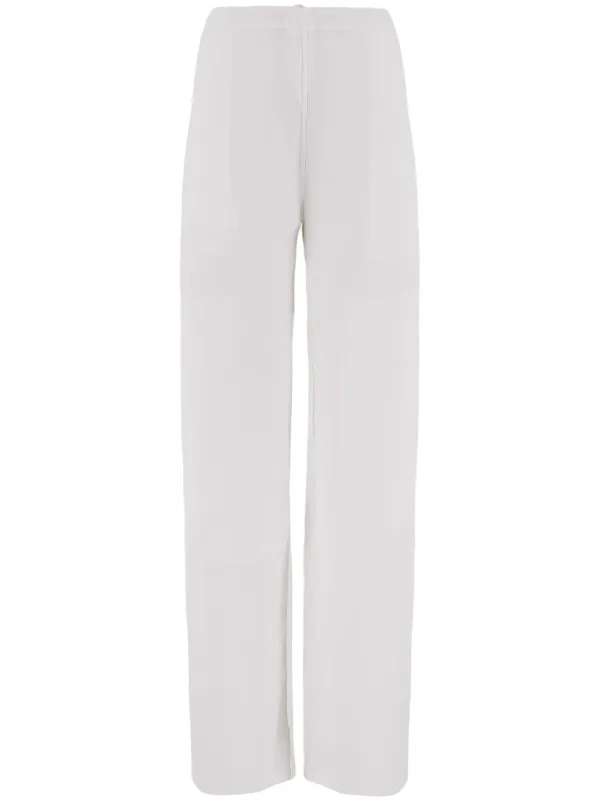パンツ SALVATORE FERRAGAMO WOOL, SILK AND LINEN BLEND TROUSERS Ferragamo straight-leg silk-blend Trousers | Grey | FARFETCH