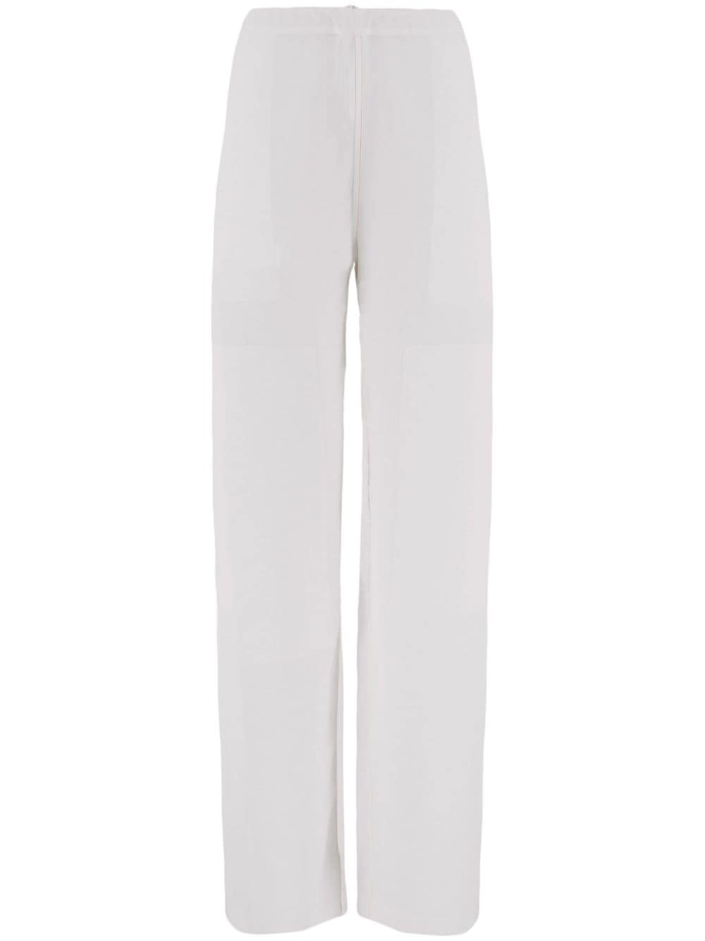 Shop Ferragamo Patch-detail Linen-blend Trousers In White