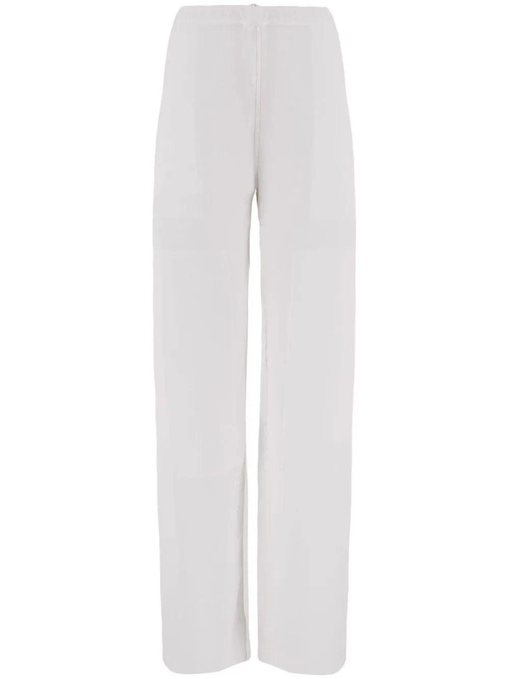 Shop Ferragamo Patch-detail Linen-blend Trousers In White