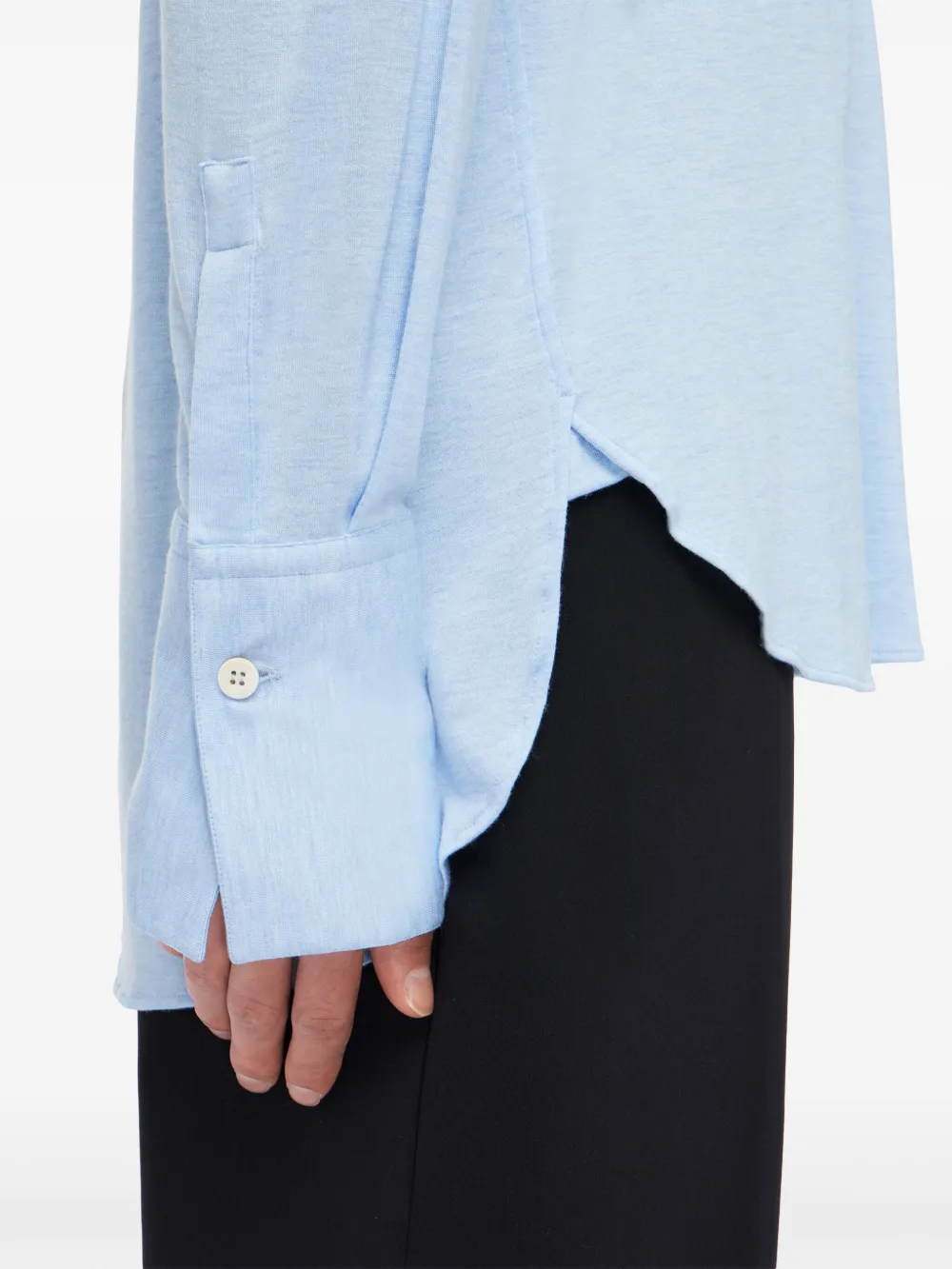 image 6 of ferragamo logo刺绣弹性平纹针织衬衫