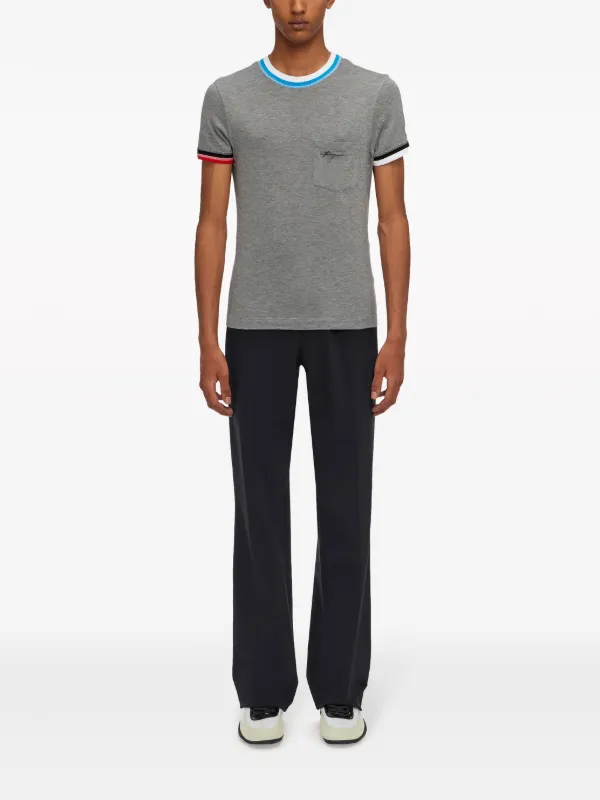 Ferragamo★素敵！Color Block Logo T-Shirt L Gray Ferragamo colour-block Trim T-shirt | Grey | FARFETCH ZA