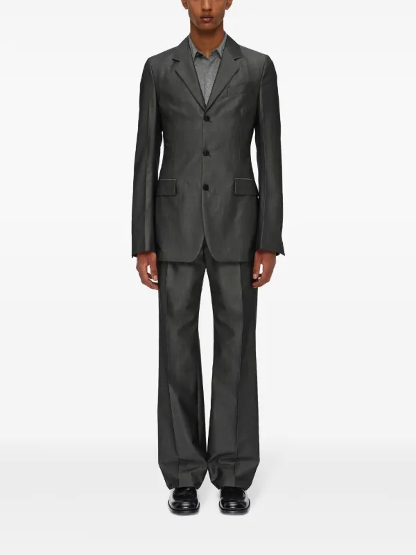 Ferragamo straight-leg silk-blend Trousers | Grey | FARFETCH