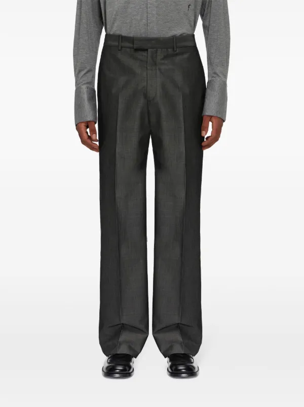 【送料&関税込】Ferragamo Dove Grey Stretch Viscose Blend Bo Ferragamo straight-leg silk-blend Trousers | Grey | FARFETCH