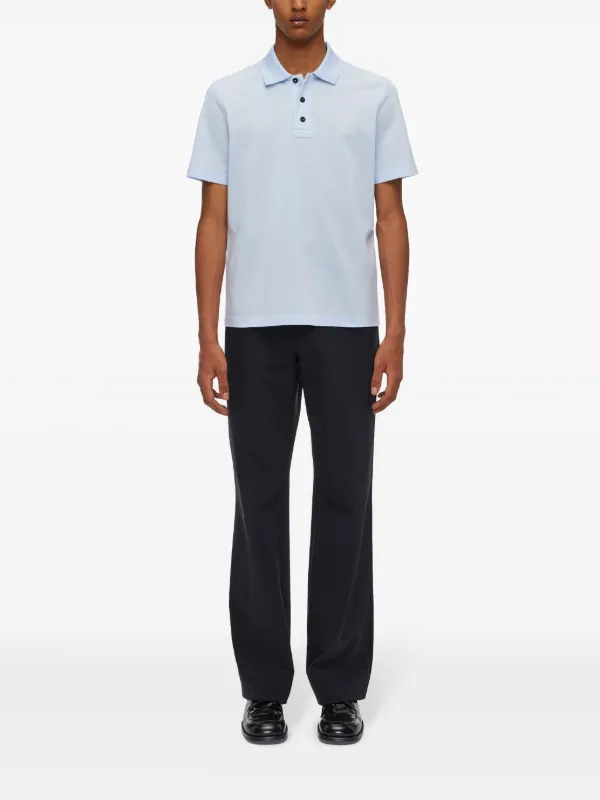 Ferragamo logo-embroidered Cotton Polo Shirt | Blue | FARFETCH