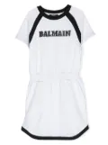 Balmain Kids logo-print jersey dress - White