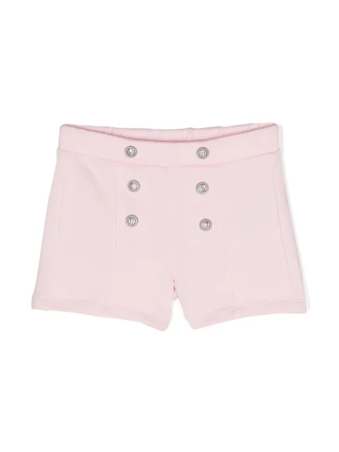 Balmain Kids decorative-button cotton shorts